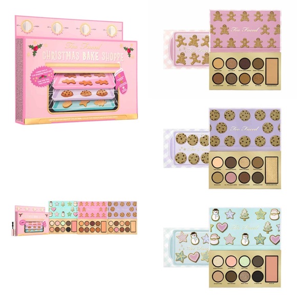 Too Faced 3 Piece Christmas Bake Shoppe Eyeshadow Palette Gift Set with Masacra - Picture 1 of 13